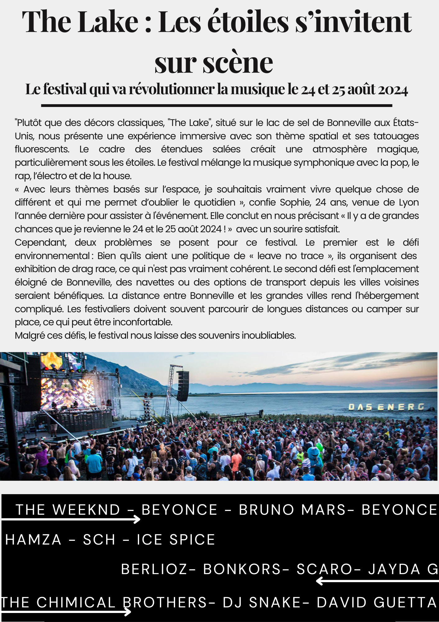 Article The Lake — festival de musique